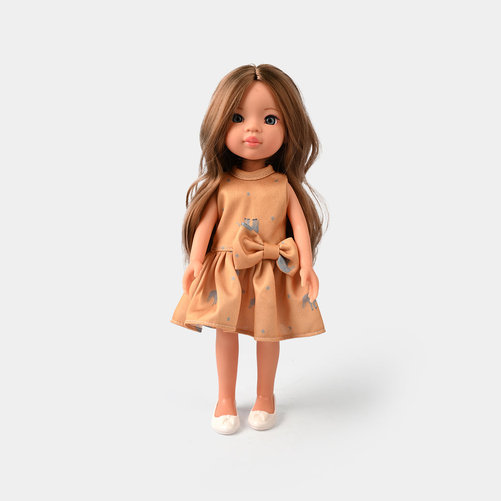 Pretty Doll | Posable Doll with Brown Dress