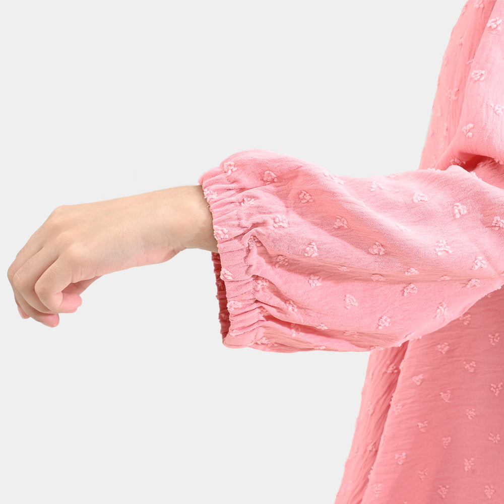 Girls Cotton CO-Ord Set - Light Pink/Peach