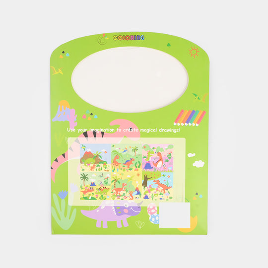 Dinosaur Themed Coloring Cards for Kids