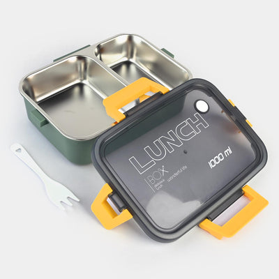 Stainless Steel Insulated Lunch Box 2-Compartment Design with Fork