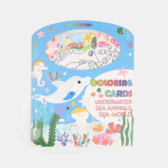Underwater Sea Animals Coloring Cards