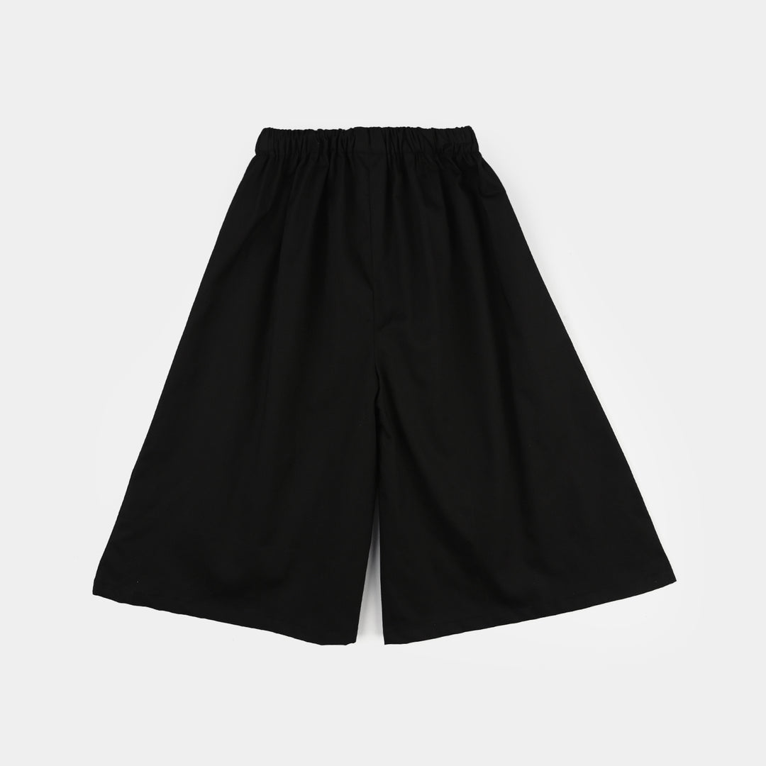 Infant Girls Cotton Embroidered 2-Piece Set (Juuhar) - Black