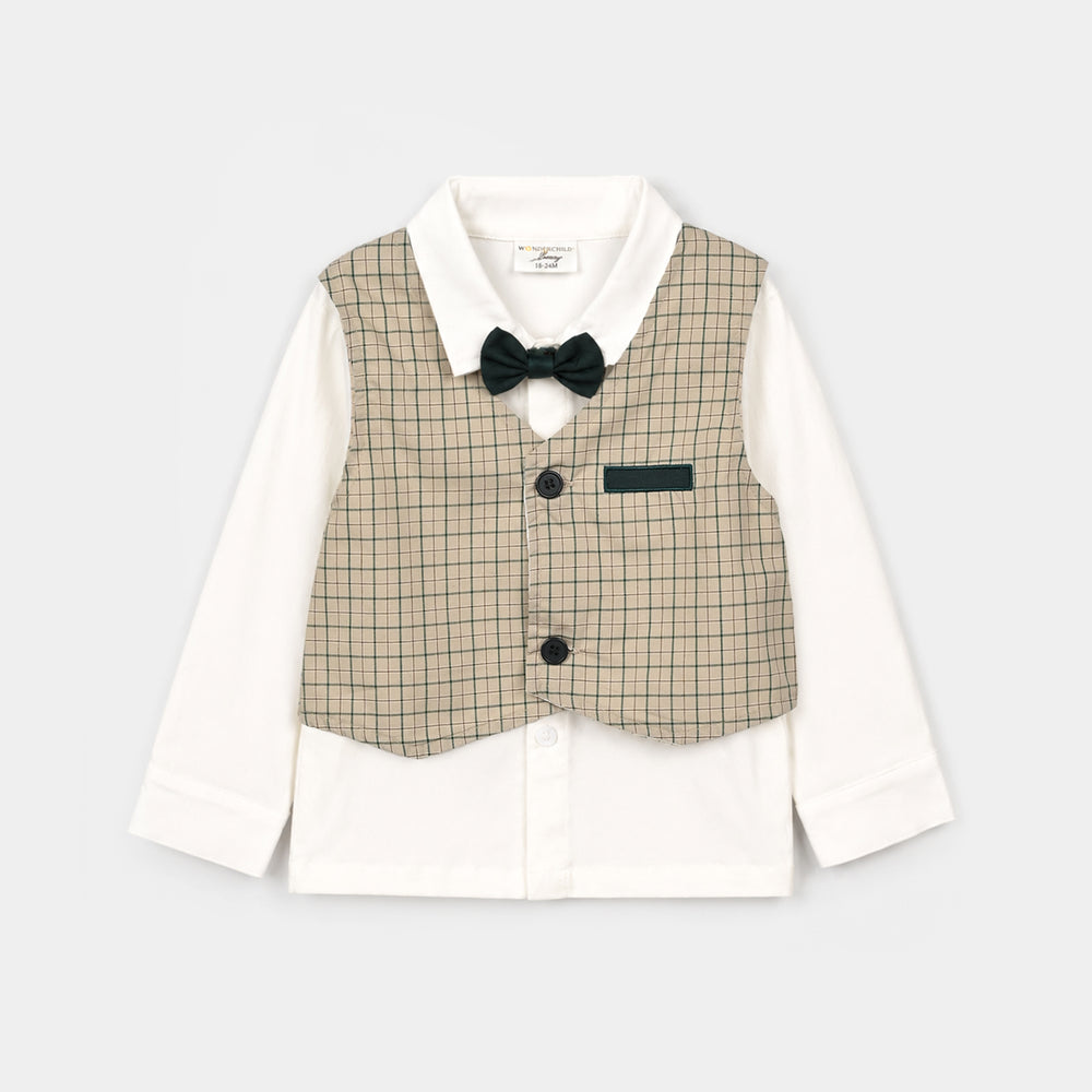 Infant Boys Cotton Interlock 3 - PC 320 - 028- White.Green