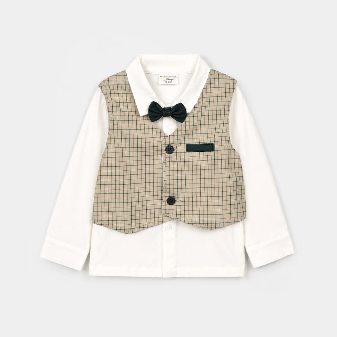 Infant Boys Cotton Interlock 3 - PC 320 - 028- White.Green