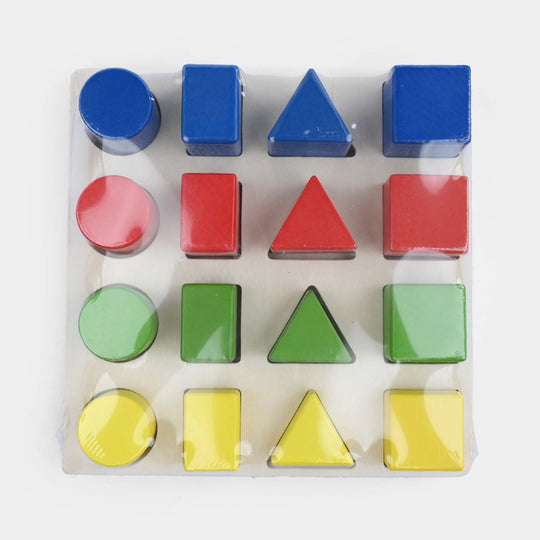 Wooden Geometric Shape Sorting Grid Puzzle