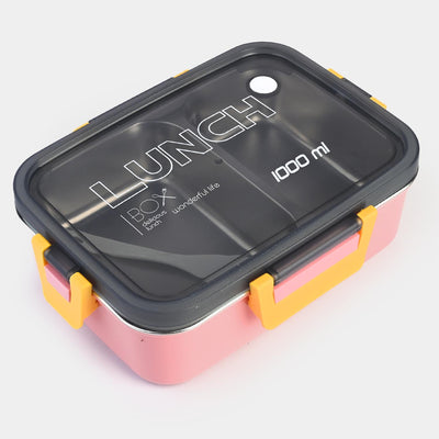 Stainless Steel Insulated Lunch Box 2-Compartment Design with Fork