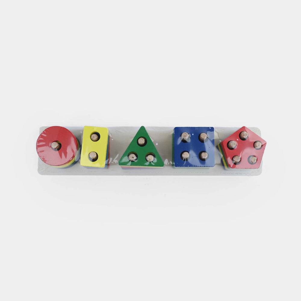 Wooden Rainbow Tower 5 Colum Educational Toy