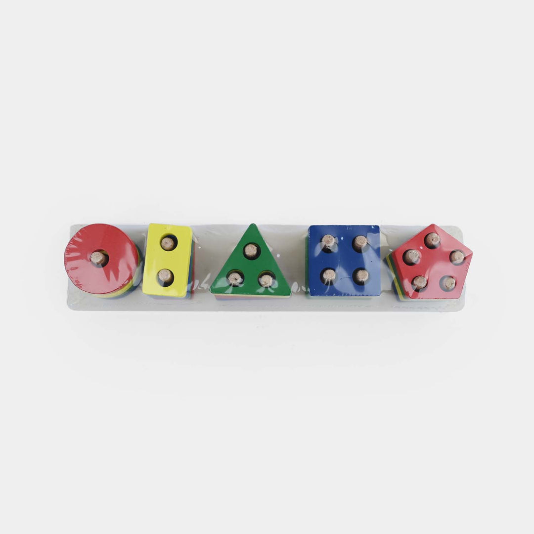 Wooden Rainbow Tower 5 Colum Educational Toy