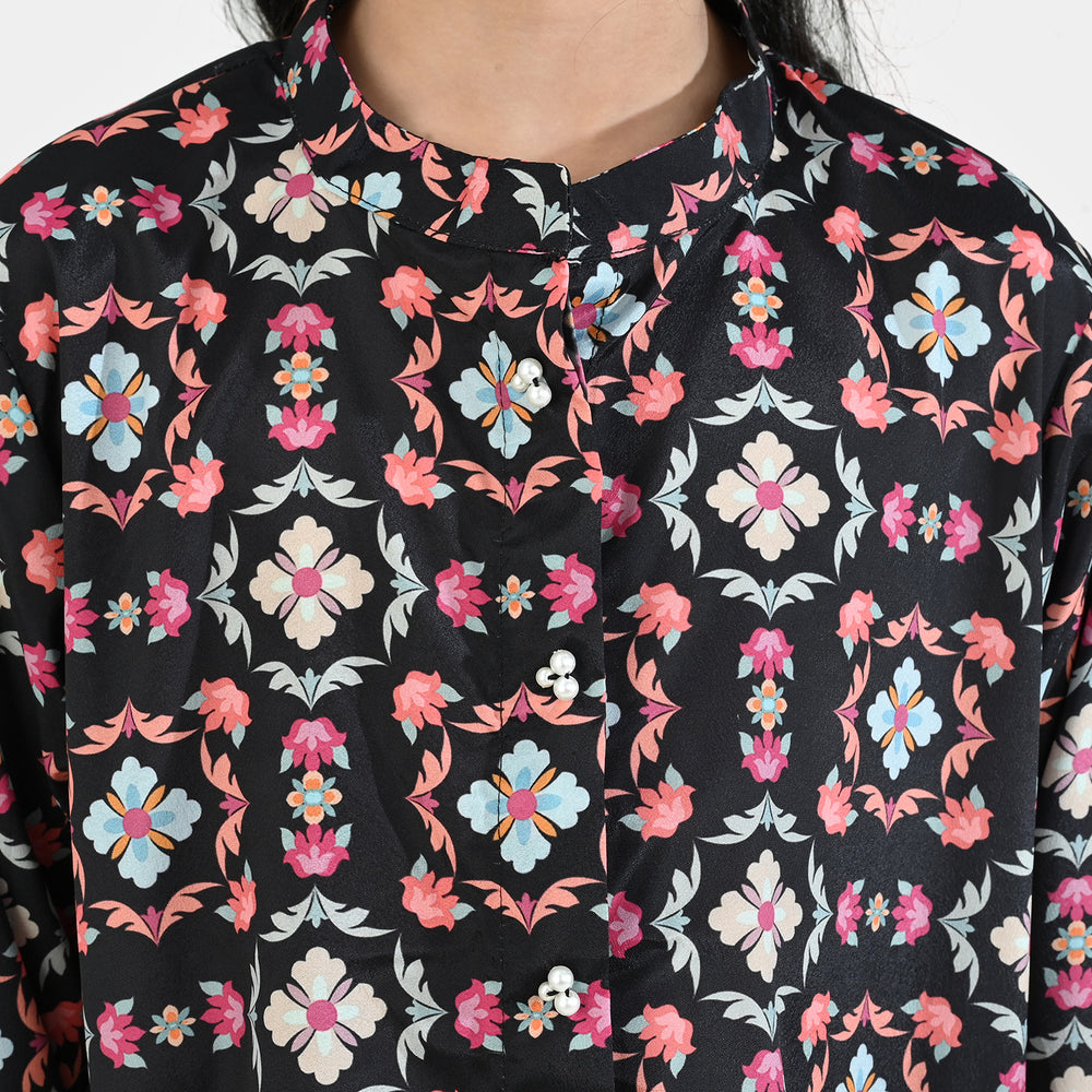 Girls Poly Net Co-Ord Set - Black