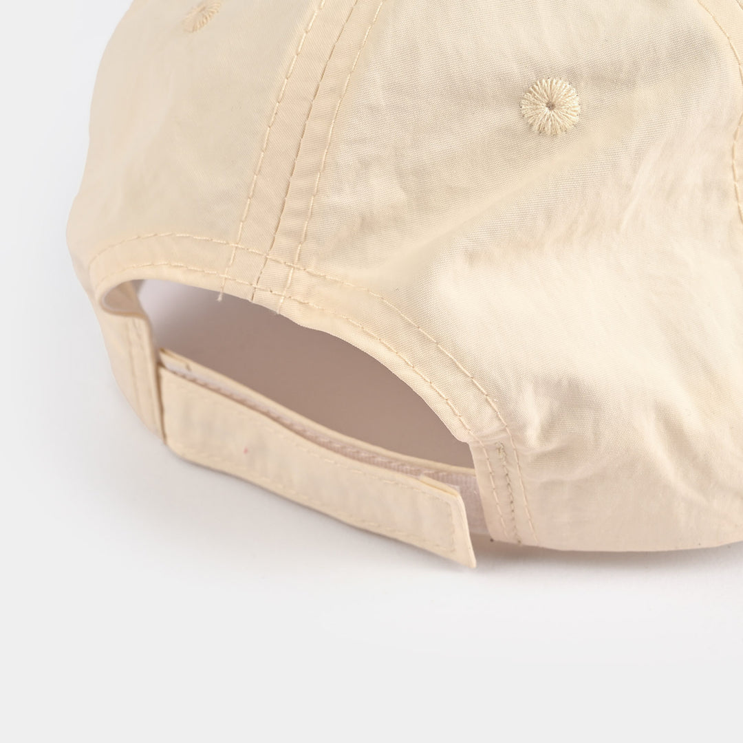 Girls Mix Taffeta Cap (Kitty) - White