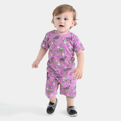 Infant Boys Cotton Jersey Knitted Suit Berry Vibes-Tulip