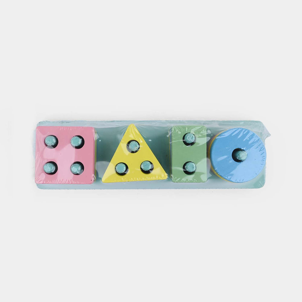 4-Column Wooden Geometric Shape Sorting & Stacking Board