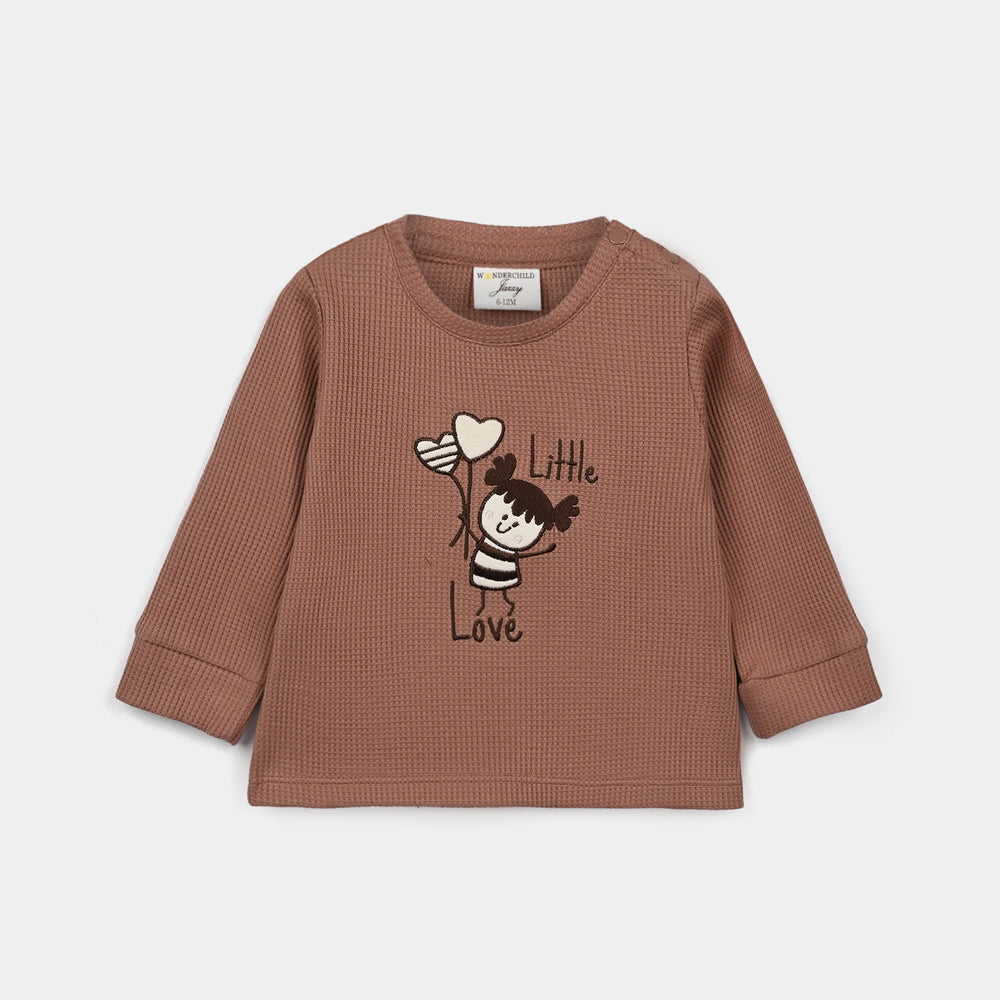 Infant Girls Cotton Interlock Knitted Suit 319 - 079- Brown.Grey