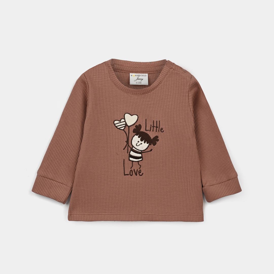 Infant Girls Cotton Interlock Knitted Suit 319 - 079- Brown.Grey