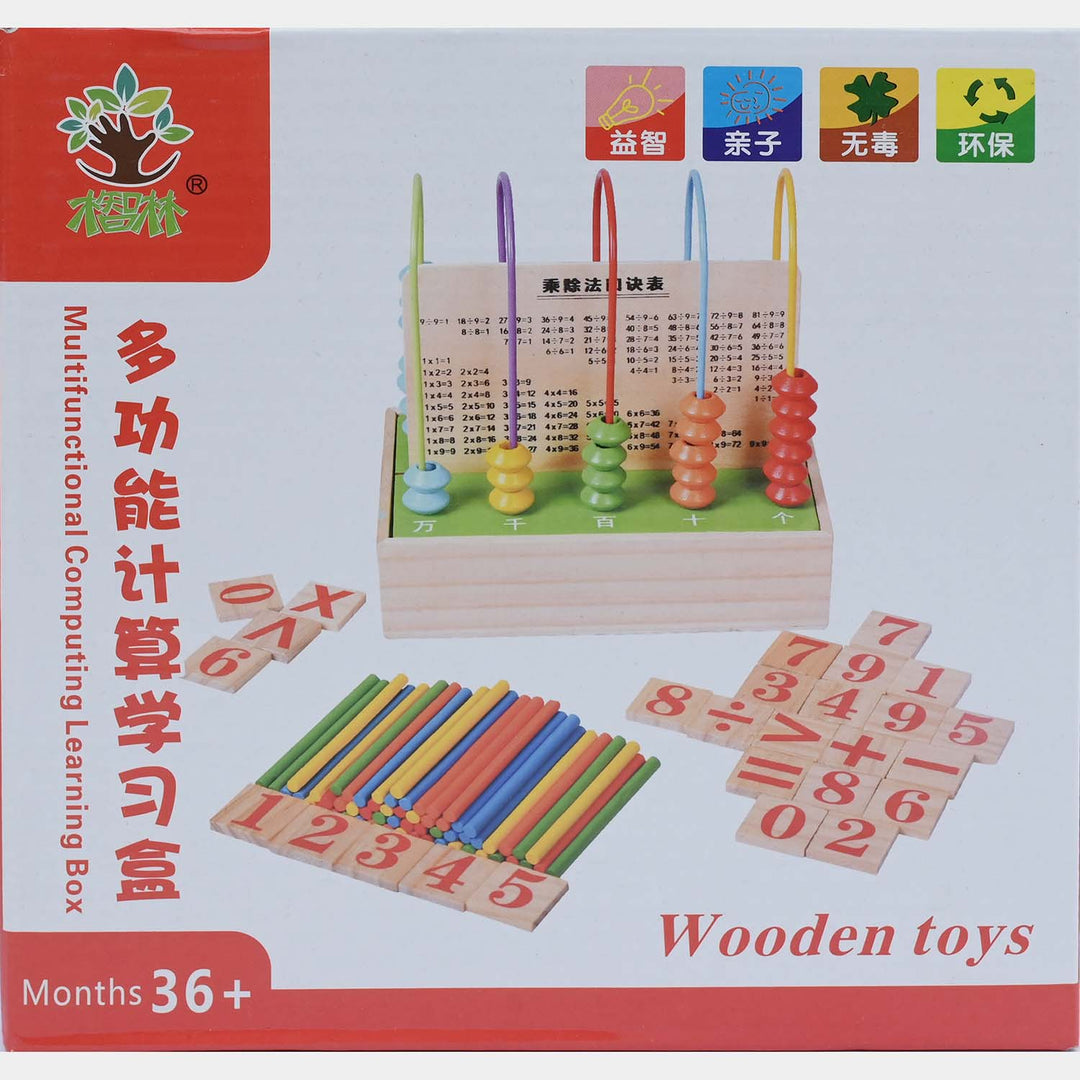 Wooden Calculation 5-Rank Wooden Abacus Set
