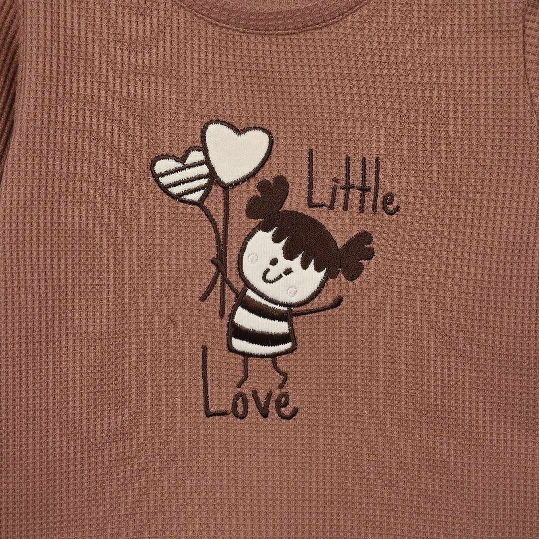 Infant Girls Cotton Interlock Knitted Suit 319 - 079- Brown.Grey