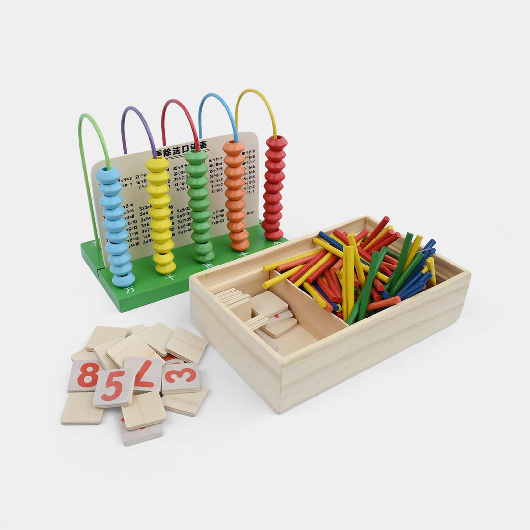 Wooden Calculation 5-Rank Wooden Abacus Set