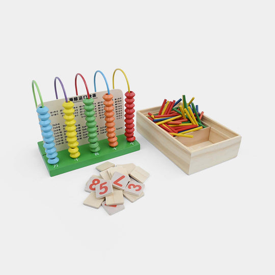Wooden Calculation 5-Rank Wooden Abacus Set