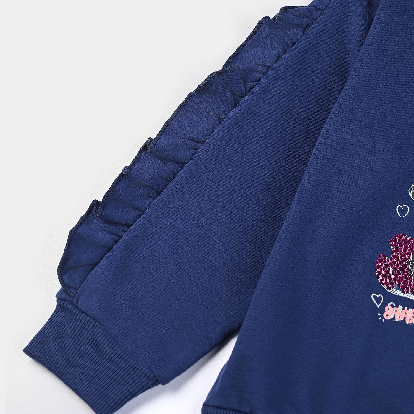 Girls Cotton Terry Sweatshirt Magical-NAVY