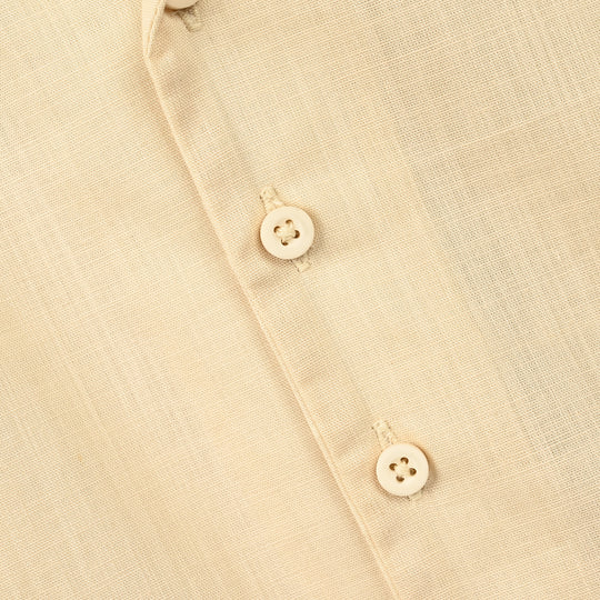 Infant Boys Cotton Slub Casual Shirt EMB Collar-Sand