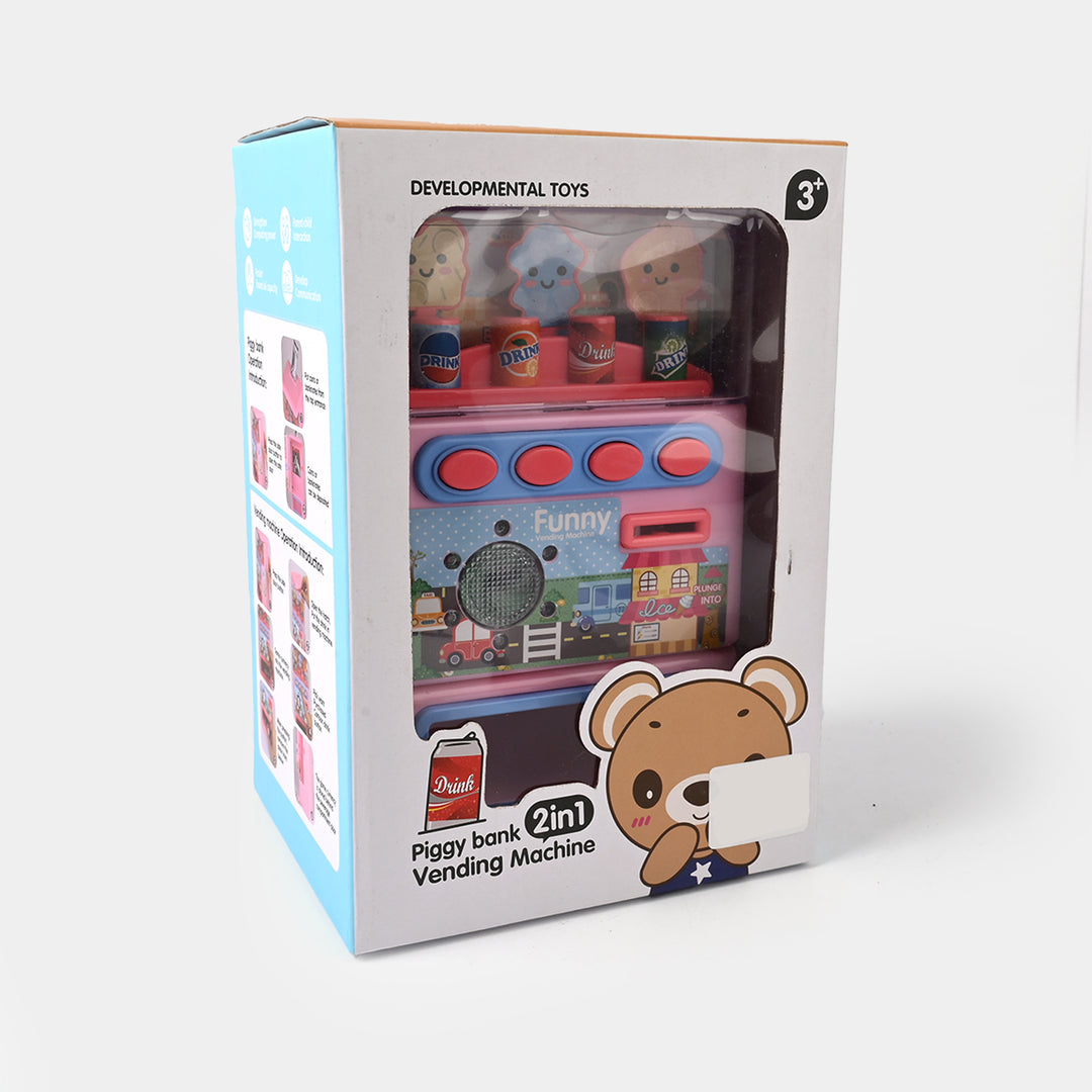 2-in-1 Piggy Bank Vending Machine with Sound Toy for Kids