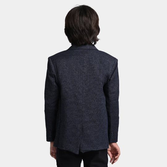 Boys Wool Blazer - Dark Navy