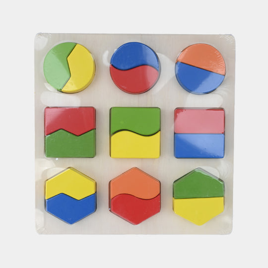 Wooden 2-Piece Fractional Shape Matching Puzzle