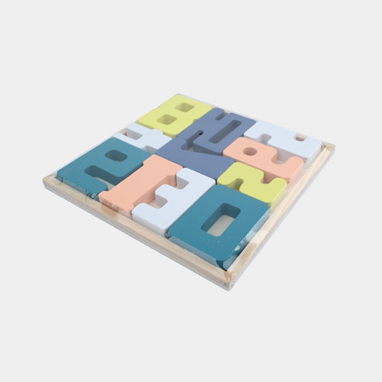 Pastel Wooden Number Block Puzzle Board