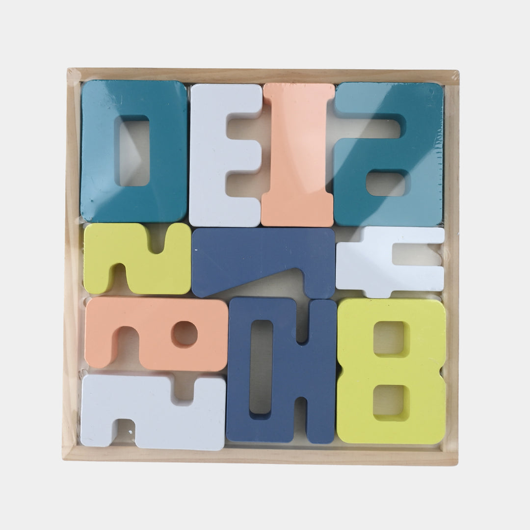 Pastel Wooden Number Block Puzzle Board