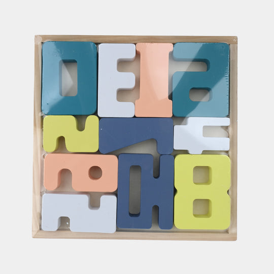 Pastel Wooden Number Block Puzzle Board