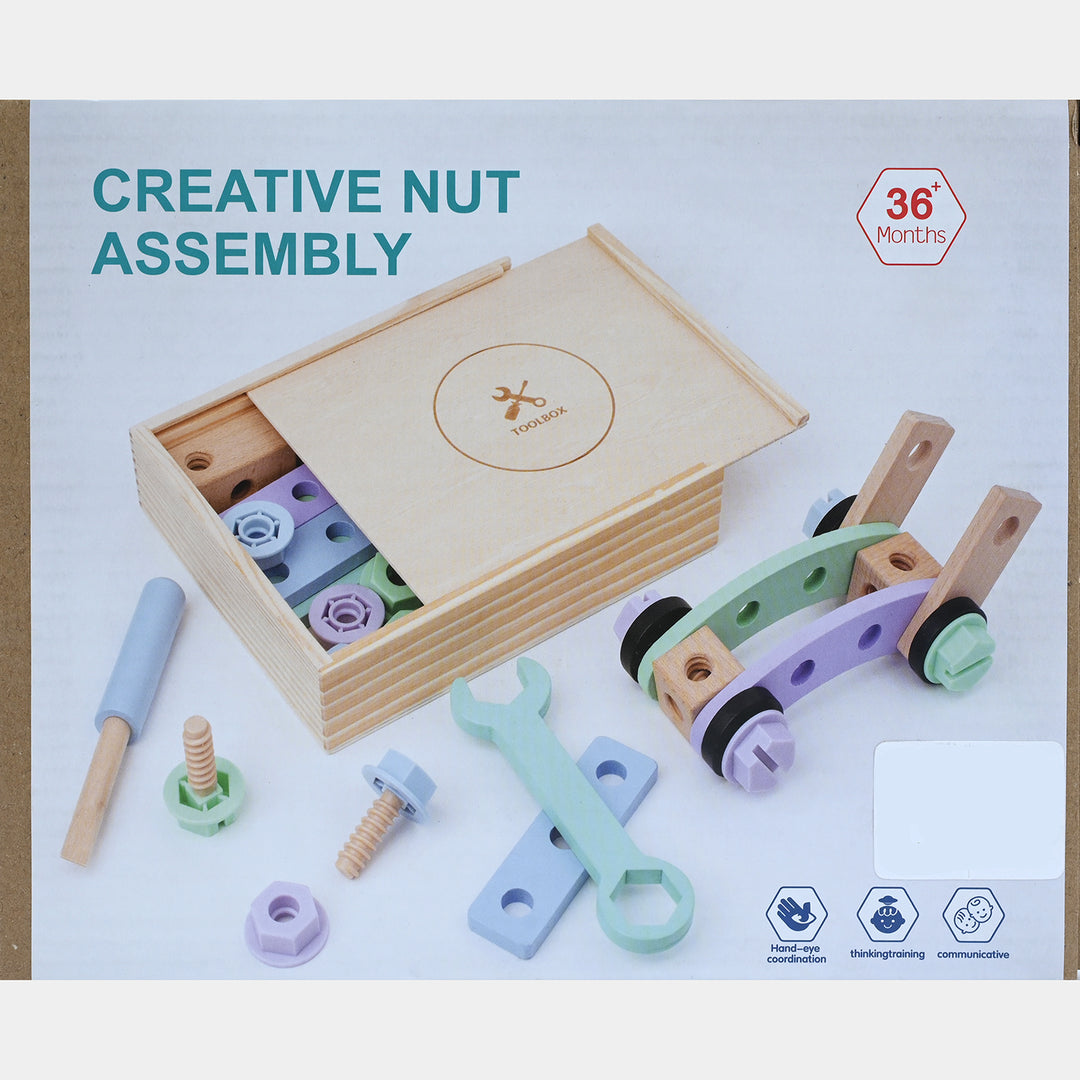 Creative Nut Assembly Wooden Toolbox