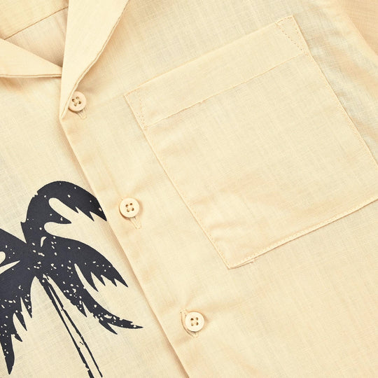 Boys Cotton Slub Casual Shirt H/S West Coast-Sand