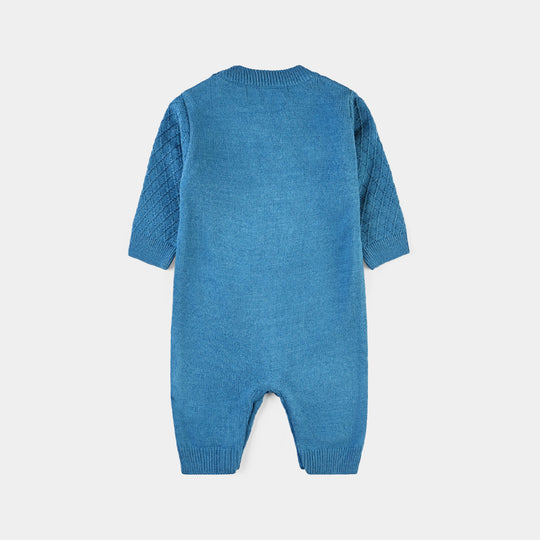 Infant Boys Sweater knit Romper Clover-Teal