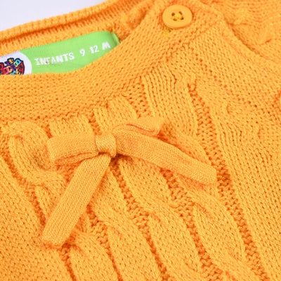 Infant Girls Acrylic Sweater Celtic Cable-Citrus