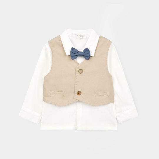 Infant Boys Cotton Interlock 3 - PC 320 - 026- White.Navy