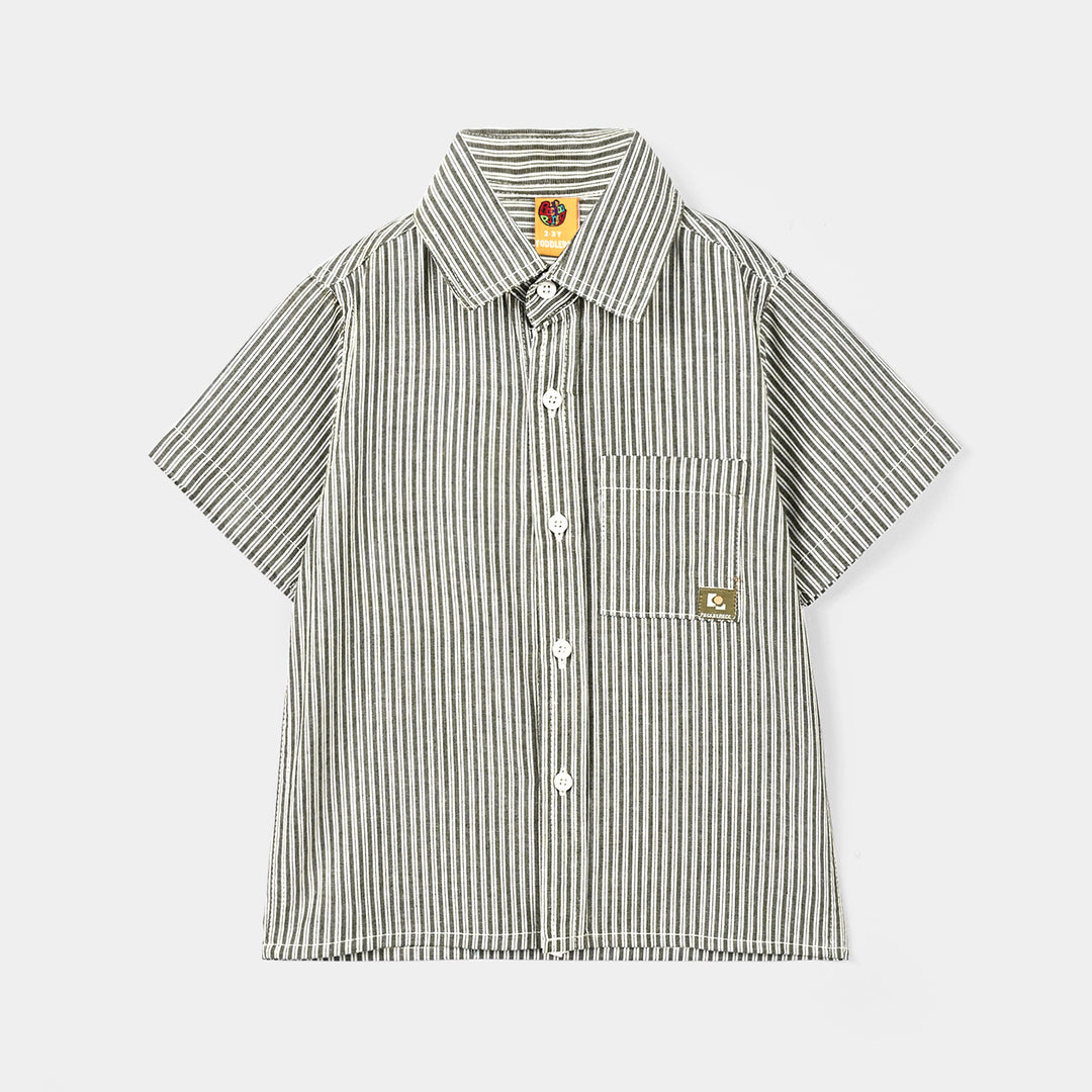 Boys Cotton Casual Shirt H/S Piece By Piece-Green