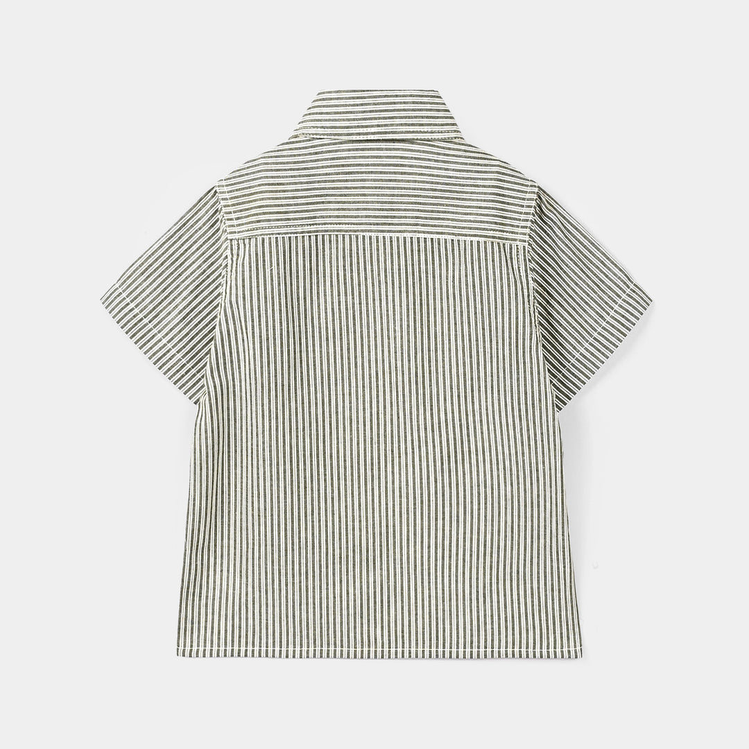Boys Cotton Casual Shirt H/S Piece By Piece-Green