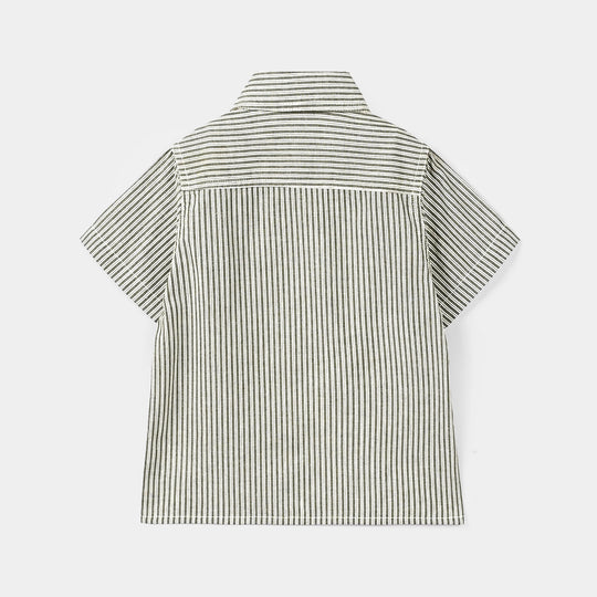 Boys Cotton Casual Shirt H/S Piece By Piece-Green