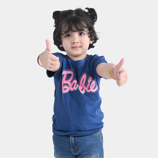 Girls Cotton Jersey T-Shirt H/S-Navy