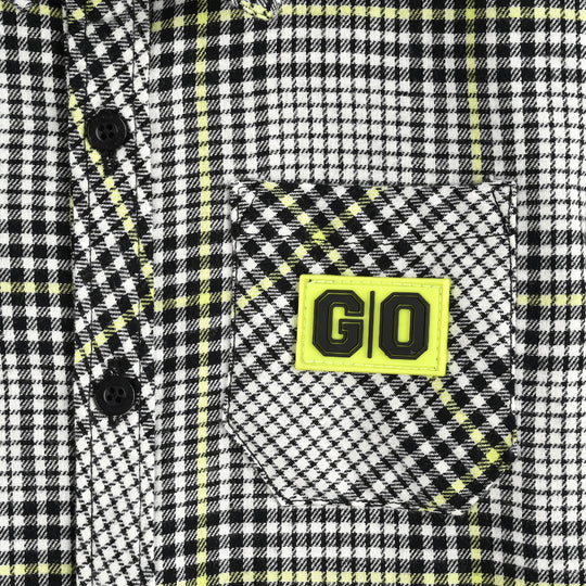 Boys Flannel Shirt F/S (Go Black)-Check