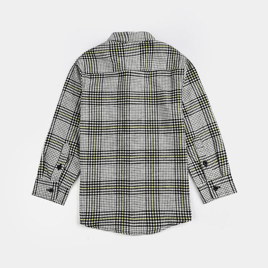 Boys Flannel Shirt F/S (Go Black)-Check