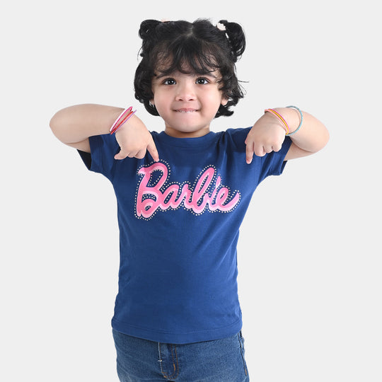 Girls Cotton Jersey T-Shirt H/S-Navy