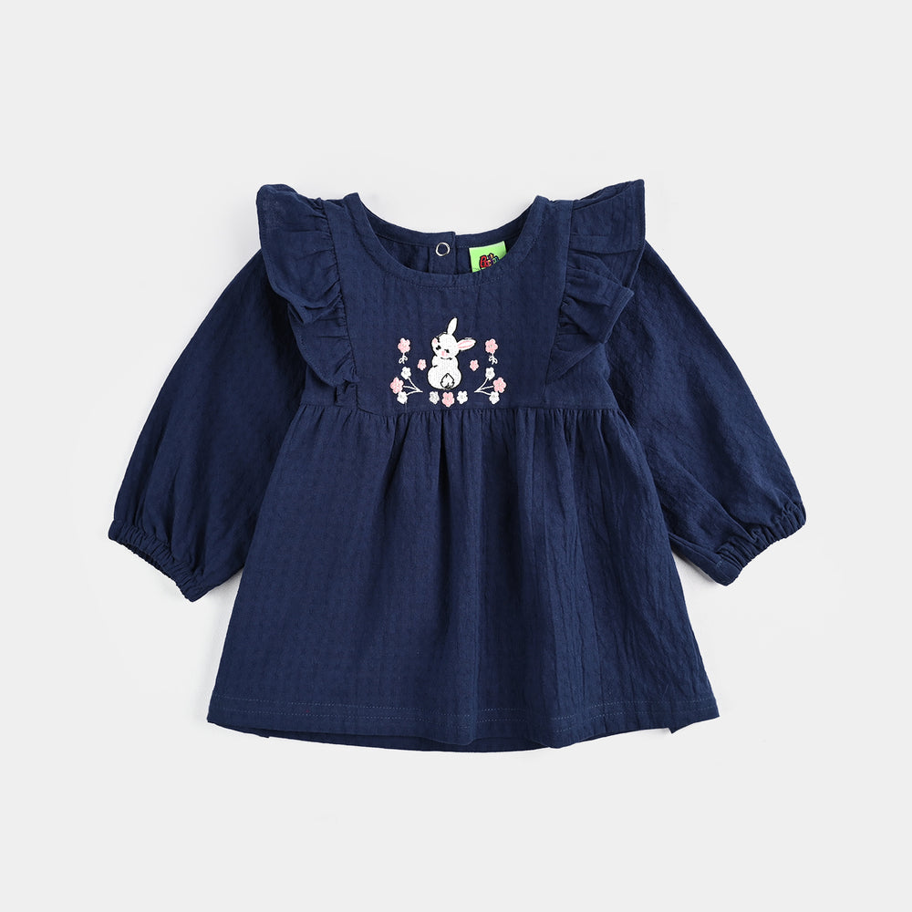 Infant Girls Cotton 2 Pc Suit-Petter Rabbit-NAVY