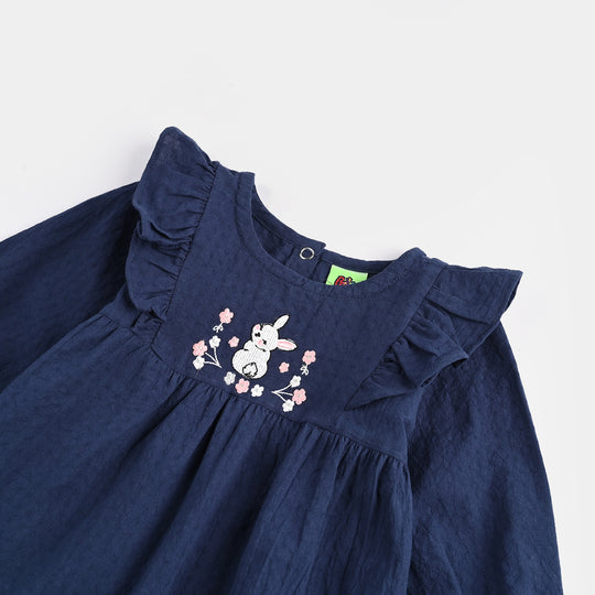 Infant Girls Cotton 2 Pc Suit-Petter Rabbit-NAVY