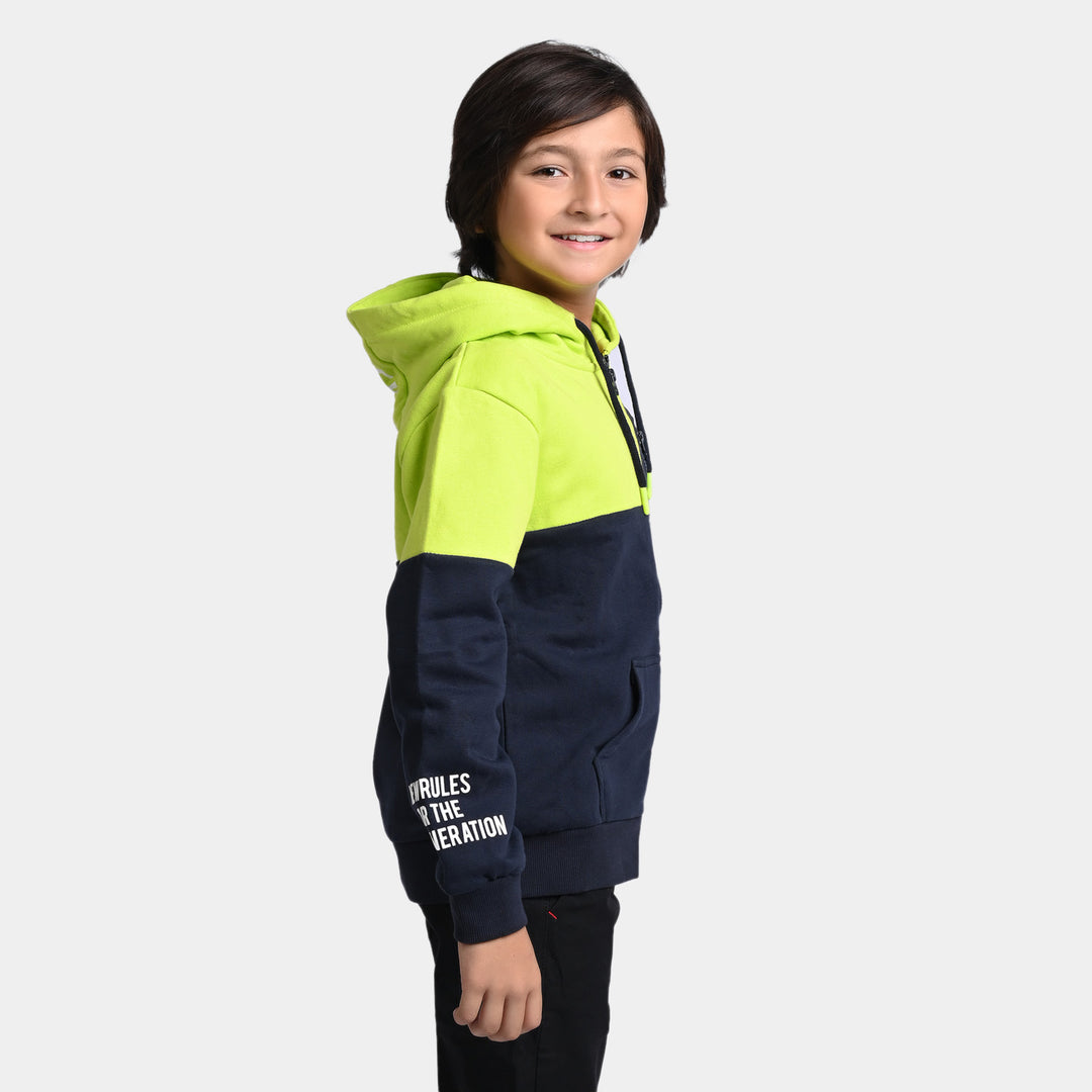 Boys Fleece Knitted Jacket New Gen-NAVY