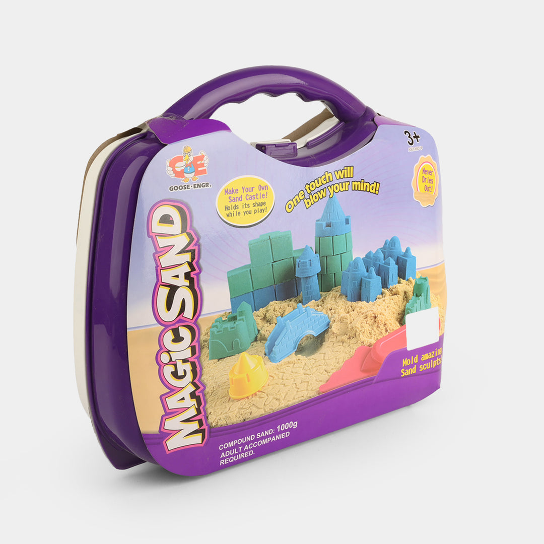 Magic Sand Portable Briefcase Playset with Castle Molds (1000g)