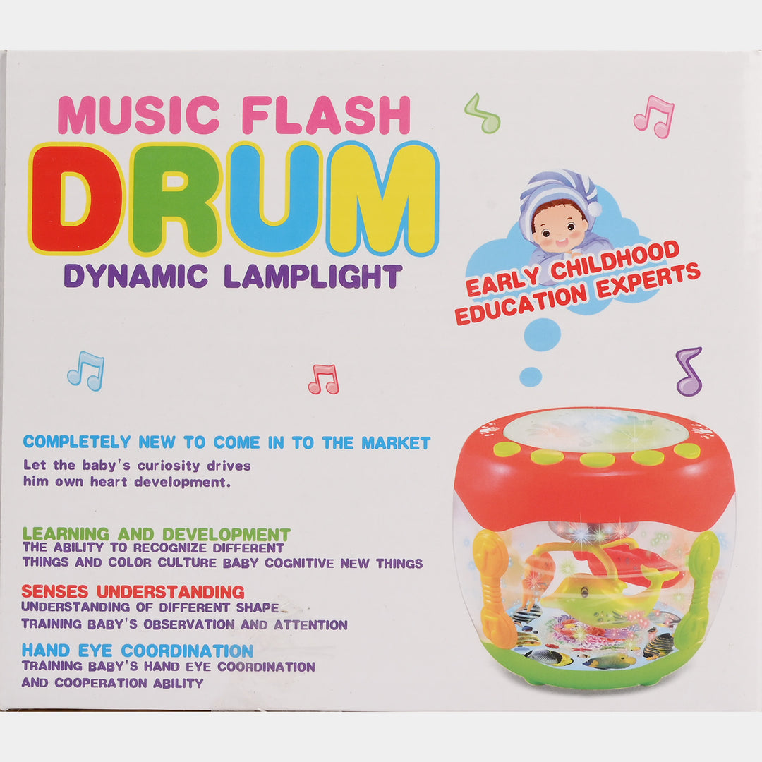 Musical Flash Fish Rotating Drum Toy