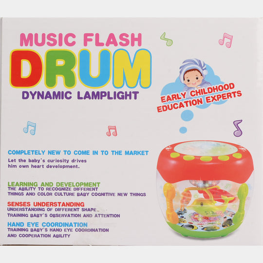Musical Flash Fish Rotating Drum Toy
