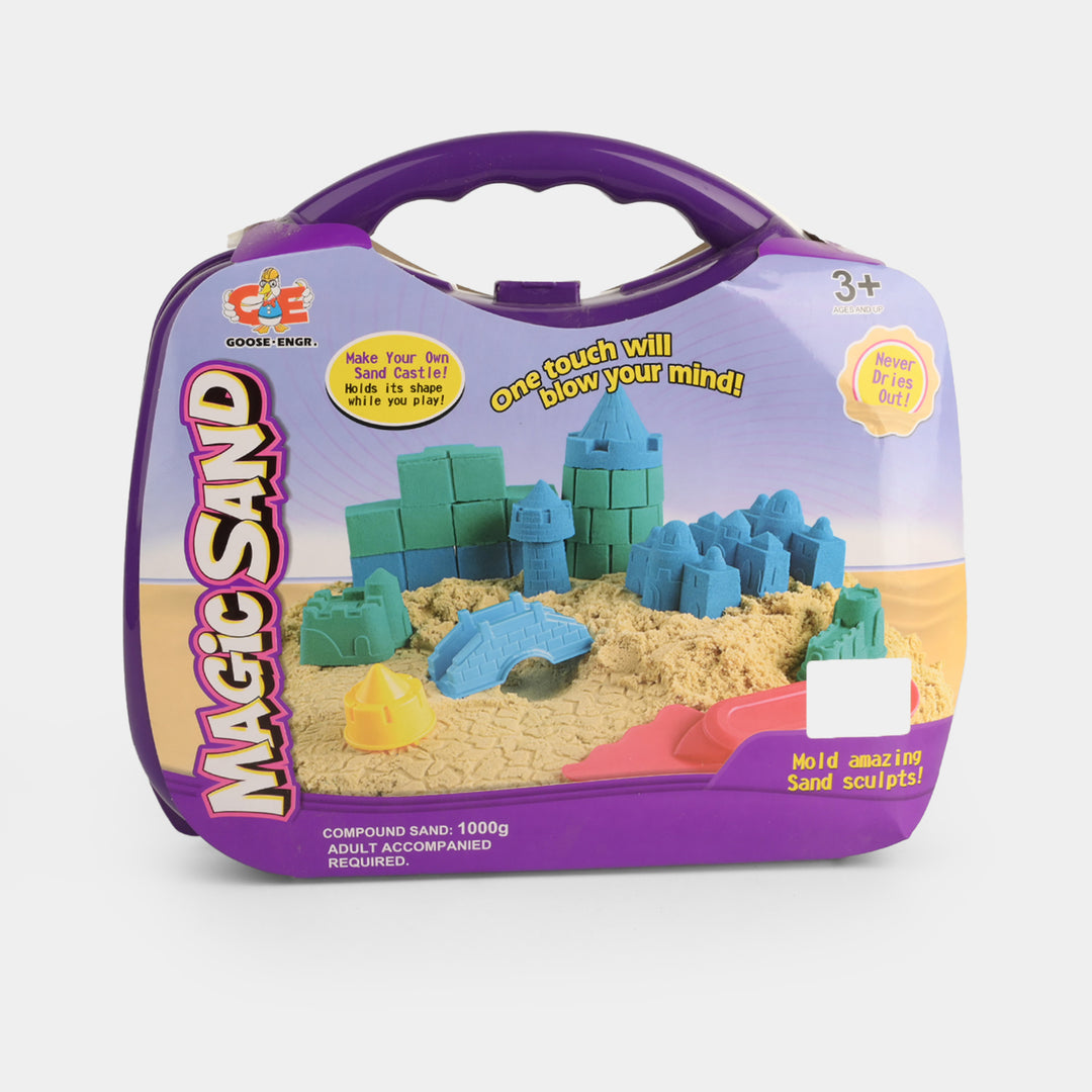 Magic Sand Portable Briefcase Playset with Castle Molds (1000g)