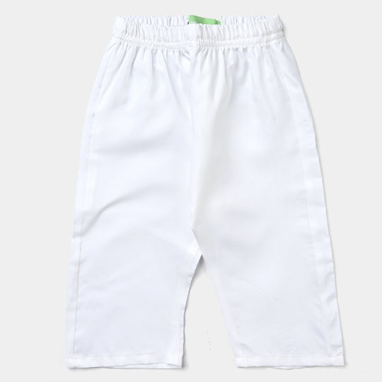 Infant Boys Poly Viscose Eastern Bottom-White